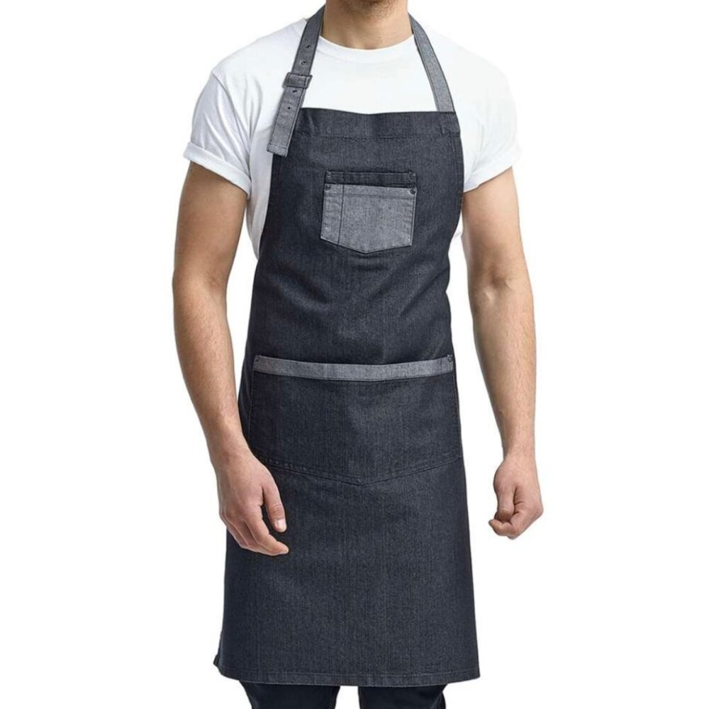NWT Denim Bib Apron Faded Black/Grey FIRM PRICE